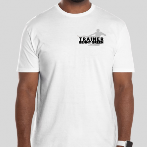 White Signature T-Shirt – “Kick with Purpose”